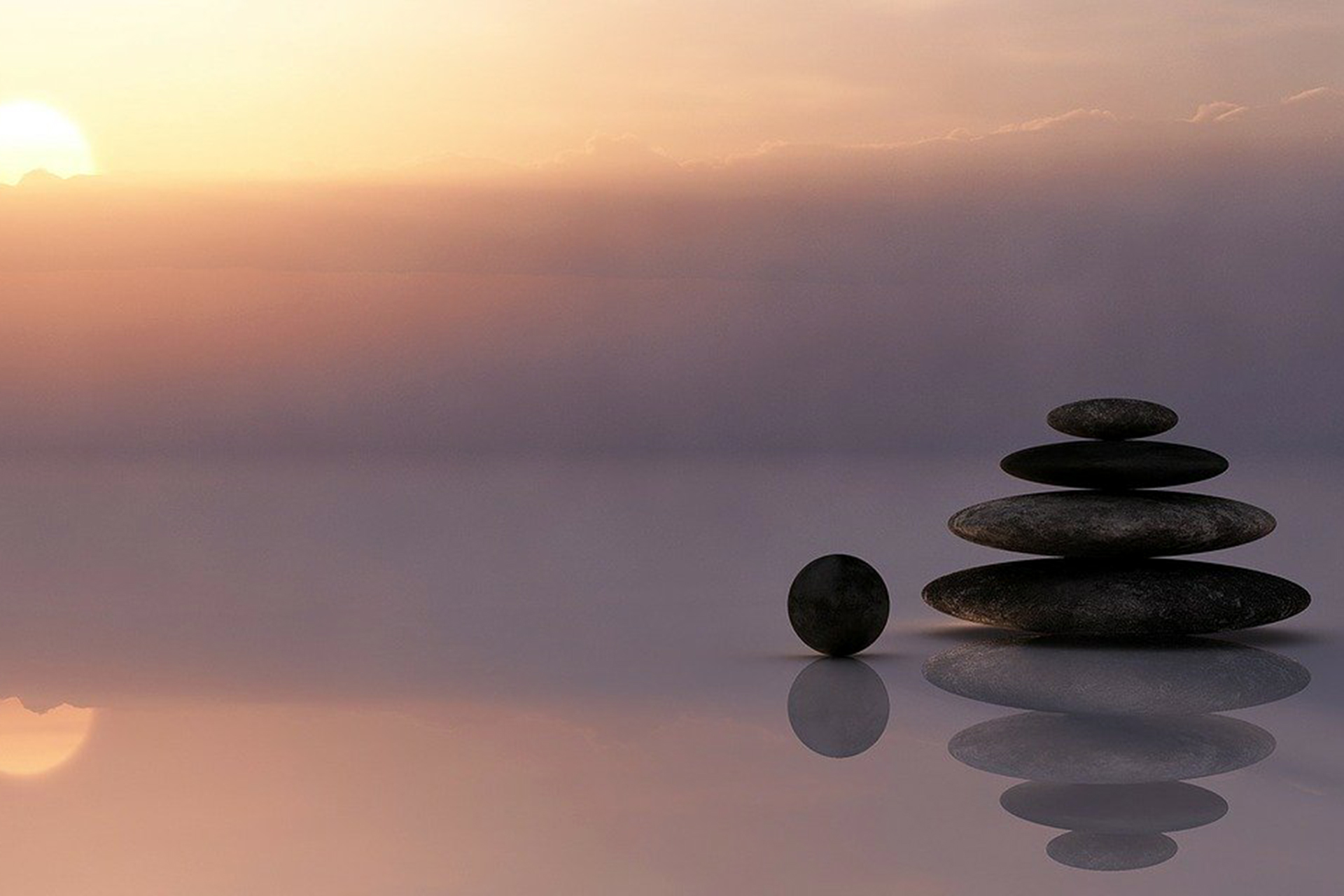 Serene and calming image of water and stones