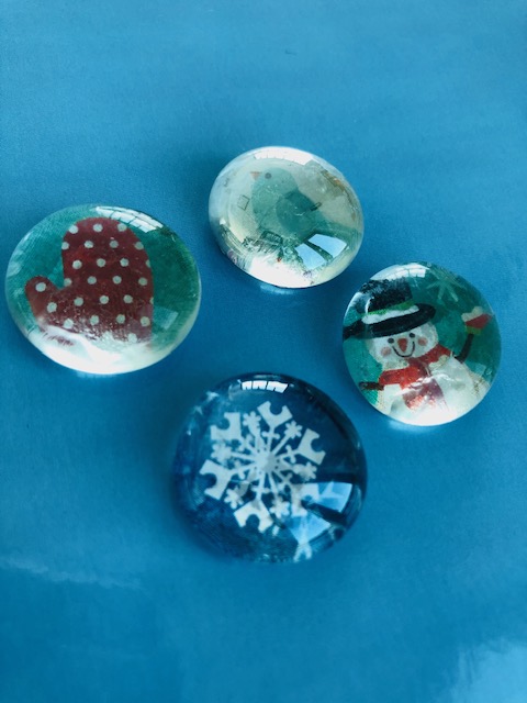 Glass Winter Magnets