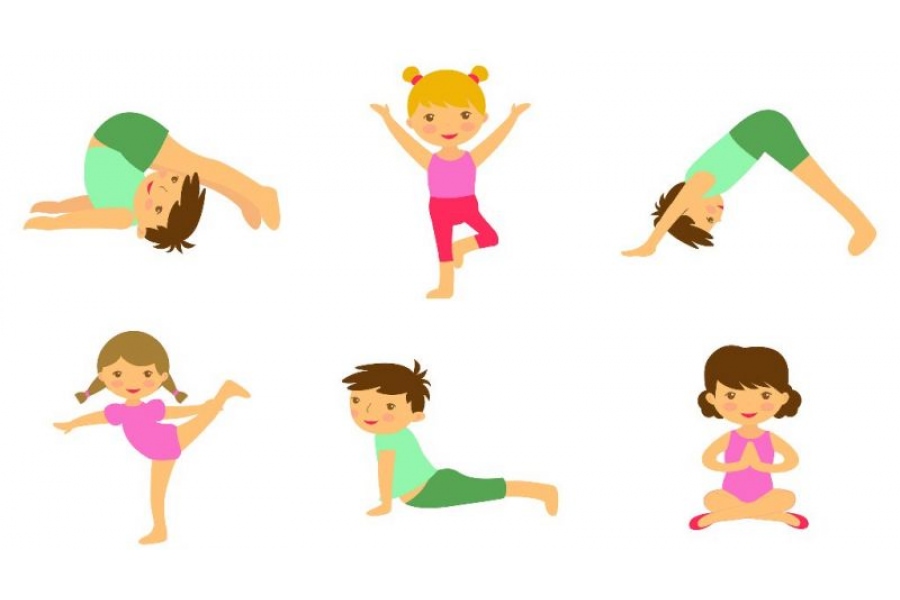 Preschoolers doing yoga