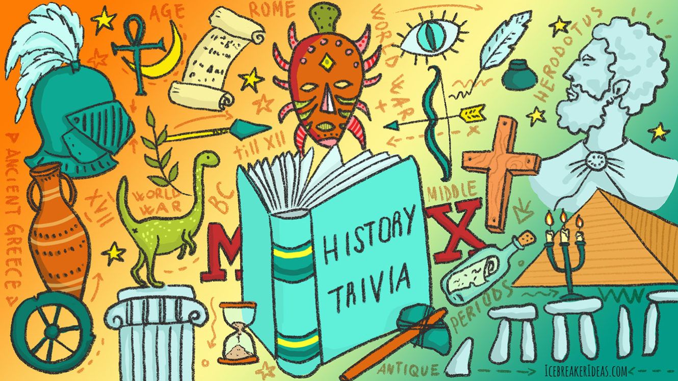 multicolor drawing of historical artifacts
