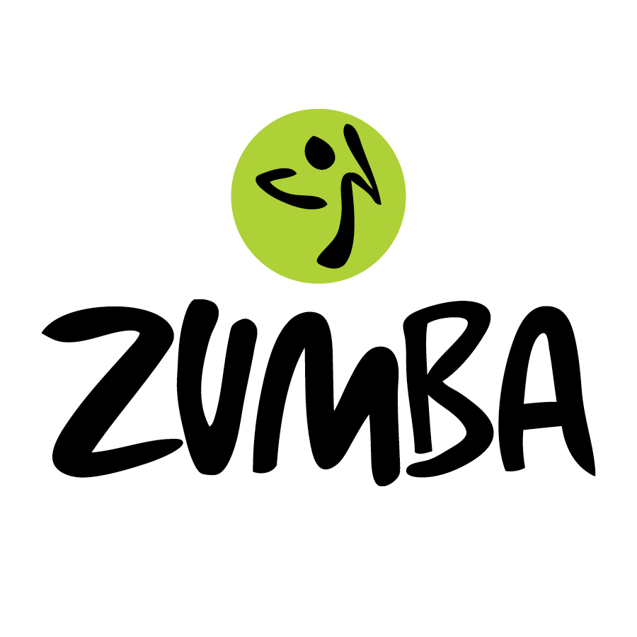 black zumba text with green logo above