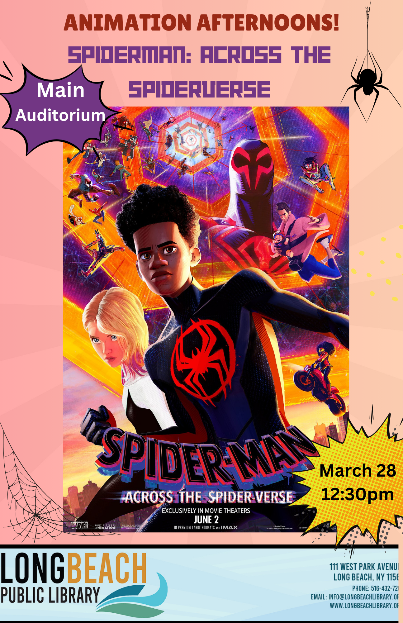 Poster advertising Spiderman Across the Spiderverse