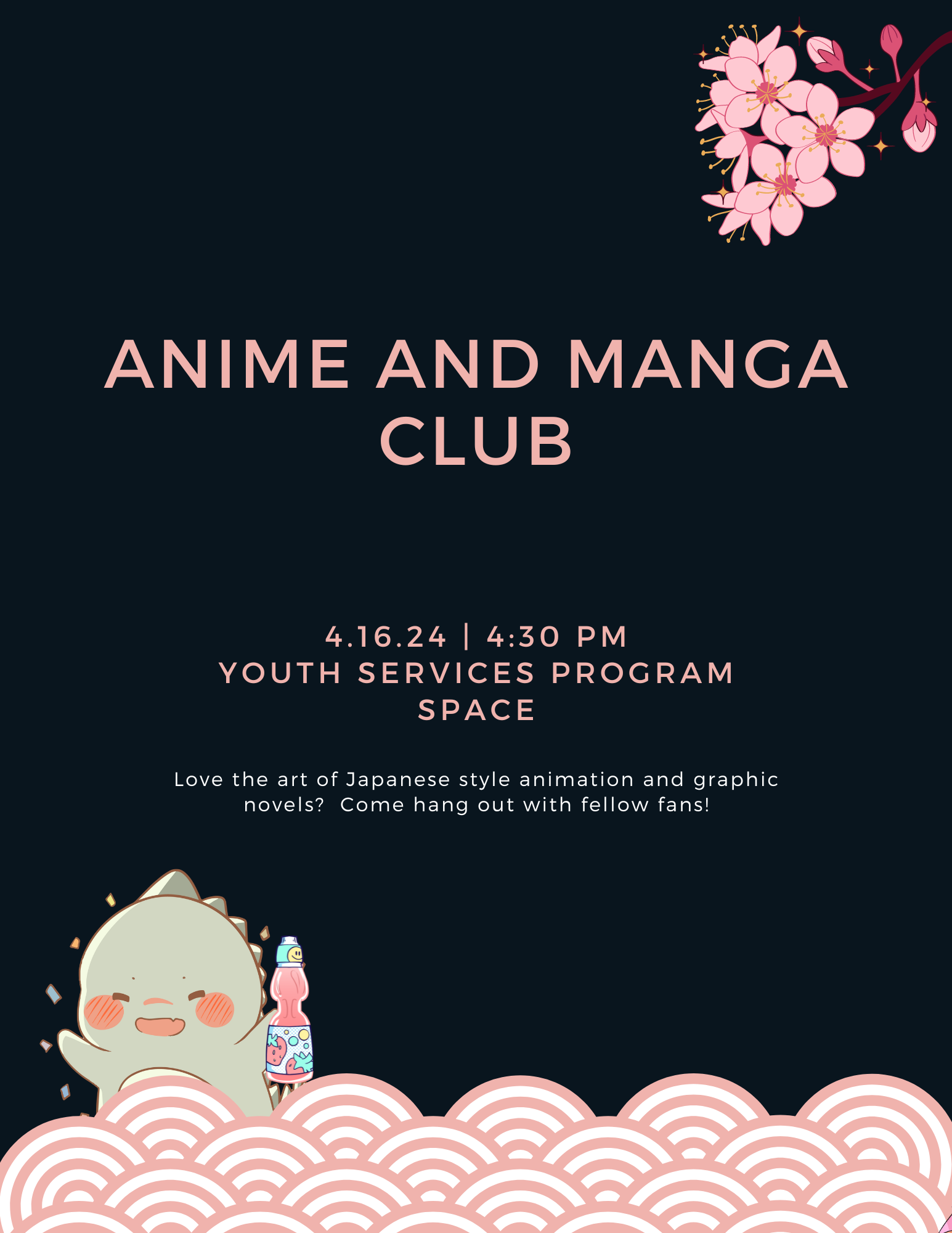 Poster advertising the Anime and Manga club