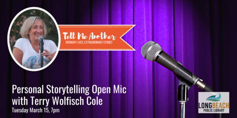 Open Mic promotional image featuring Terry Wolfisch Cole