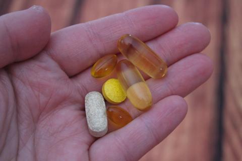 vitamins in hand