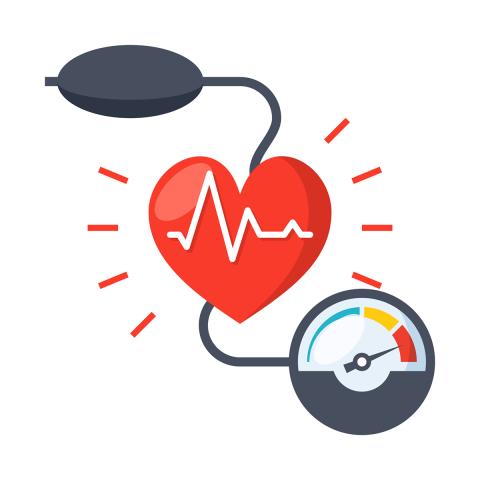 blood pressure monitor with heart