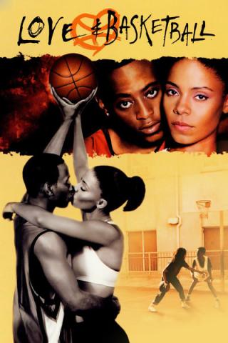 A couple is shown in an embrace and in another playing basketball