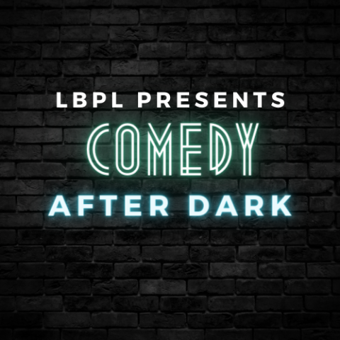 Comedy After Dark made in the style of a neon sign