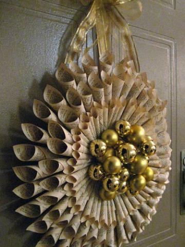 Book Page wreath