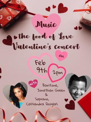 Flyer for Valentine's concert event