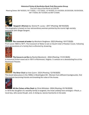 Historical Fiction Book Club