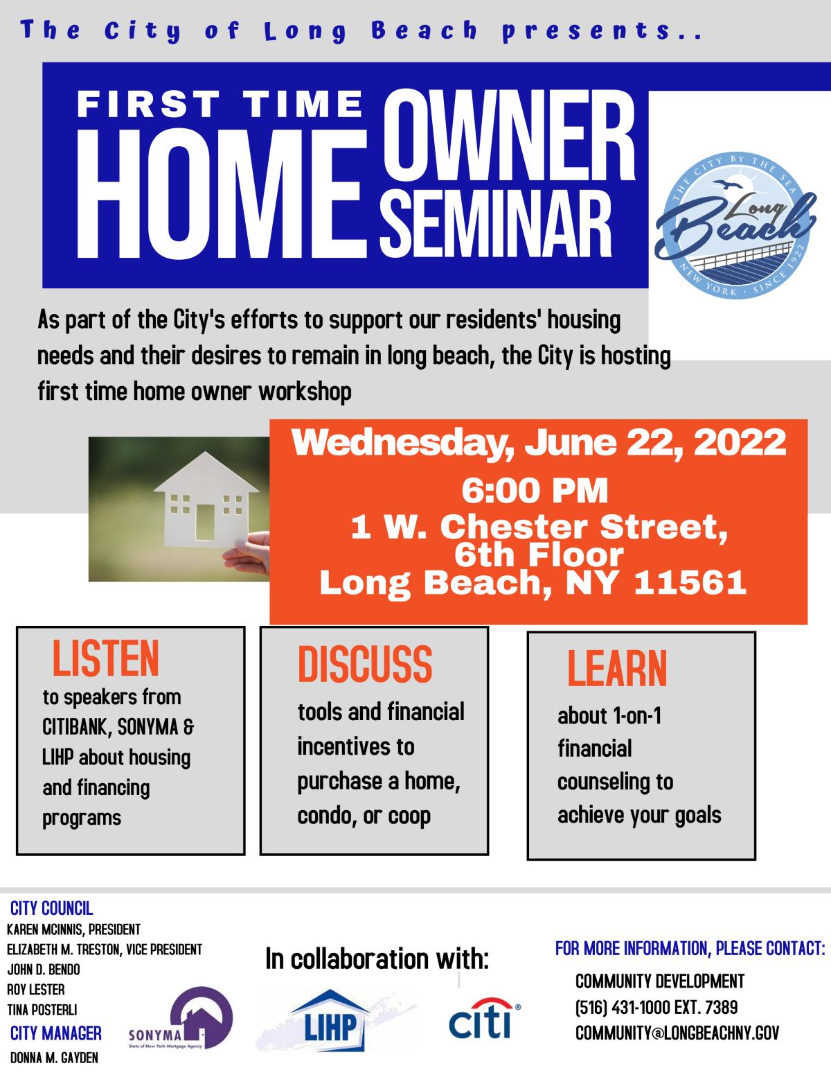 First Time Home Owner Flyer City of Long Beach