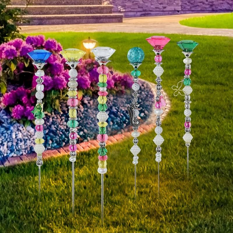 beaded garden wands